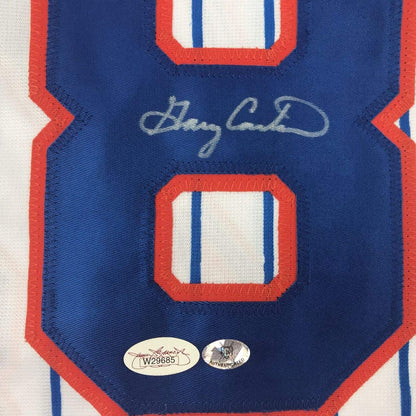 Autographed/Signed Gary Carter New York Pinstripe Baseball Jersey JSA COA