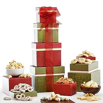 Broadway Basketeers 4 Box Gourmet Food | Tower Snacks | for Women, Men, Families, College äóñ Delivery for Holidays, Appreciation, Thank You, Christmas, Corporate, Get Well Soon Care Package
