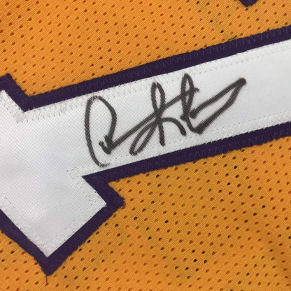 Autographed/Signed Dennis Rodman Los Angeles LA Yellow Basketball Jersey PSA/DNA COA