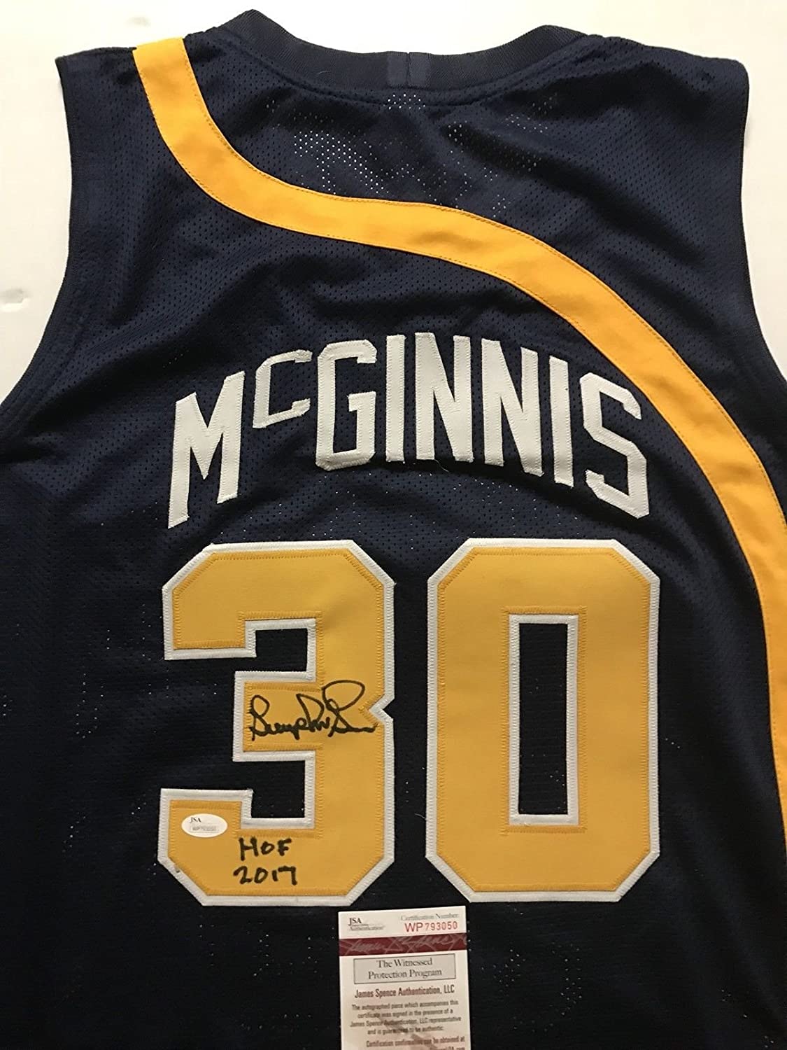 Autographed/Signed George McGinnis HOF 17  Indiana Blue Basketball Jersey JSA COA