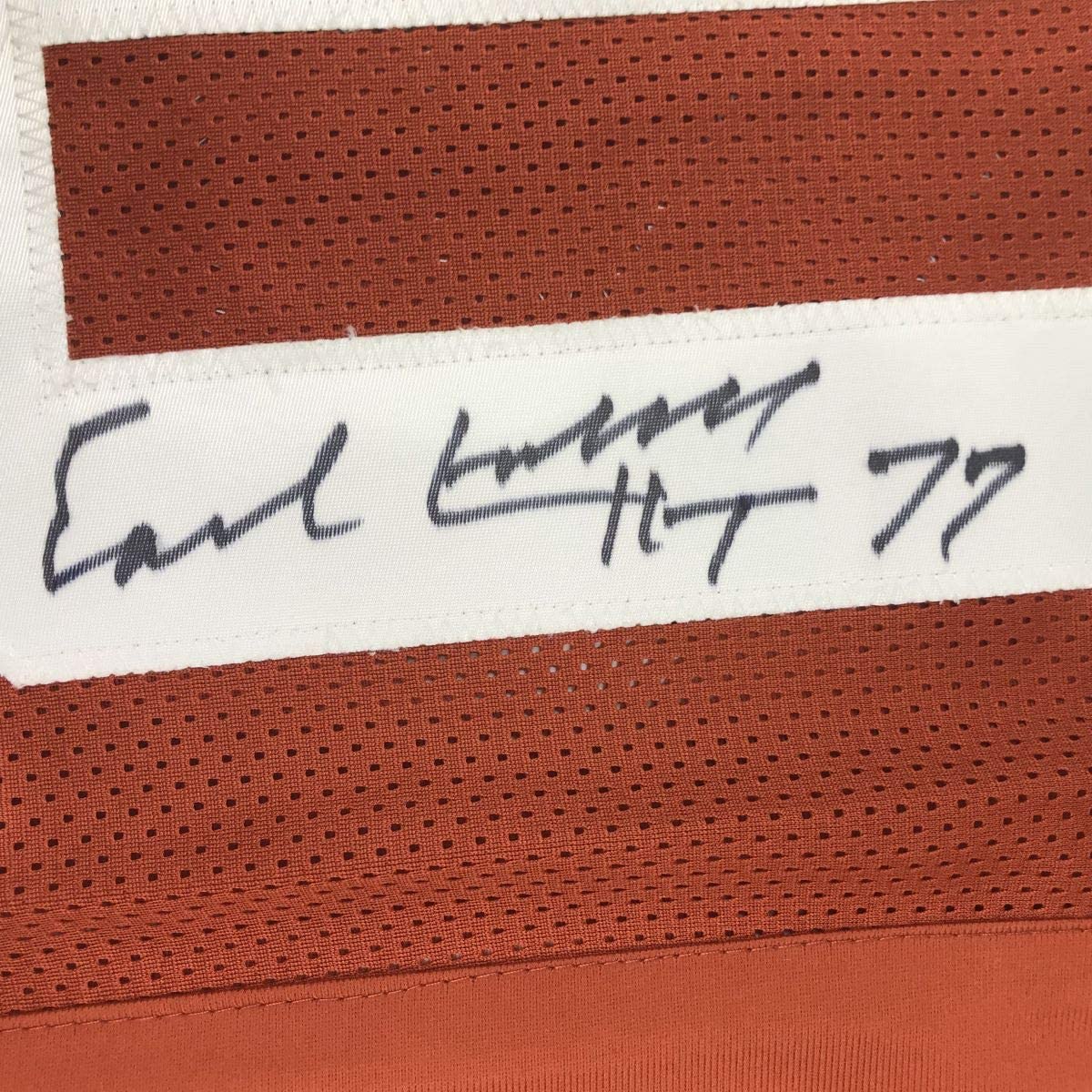 Autographed/Signed Earl Campbell HT 77 Texas Orange Stat College Football Jersey JSA COA