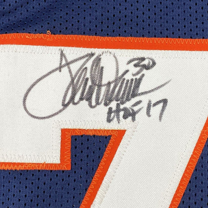 Autographed/Signed Terrell Davis HOF 17 Denver Blue Football Jersey JSA COA