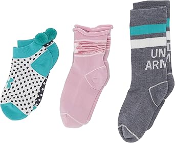 Under Armour Youth Waterfall Triple Play Socks, 3-pairs