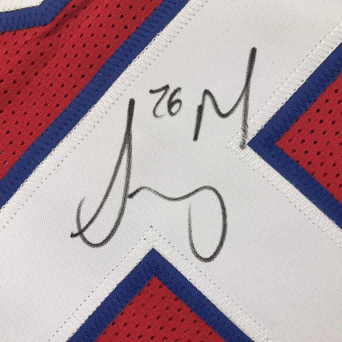 Autographed/Signed Sony Michel New England Red Football Jersey JSA COA