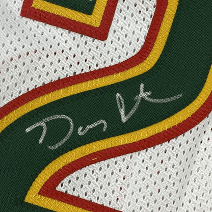 Autographed/Signed Gary Payton Seattle White Basketball Jersey Beckett BAS COA