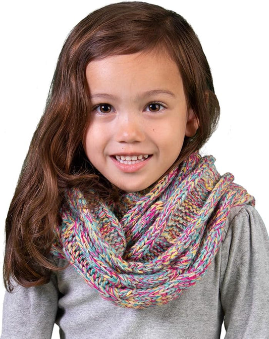 Funky Junque Exclusives Kids Infinity Scarf Toddler Balaclava Neck Warmer Girls Gaiter Knit Winter Circle