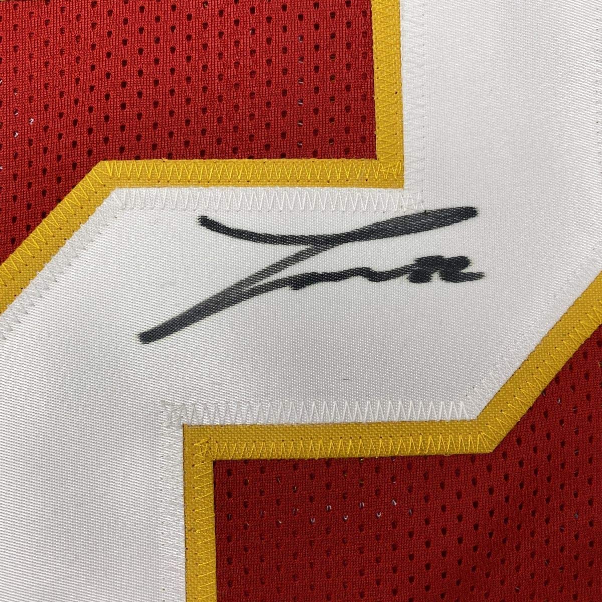 Autographed/Signed Tyrann Mathieu Kansas City Red Football Jersey PSA/DNA COA