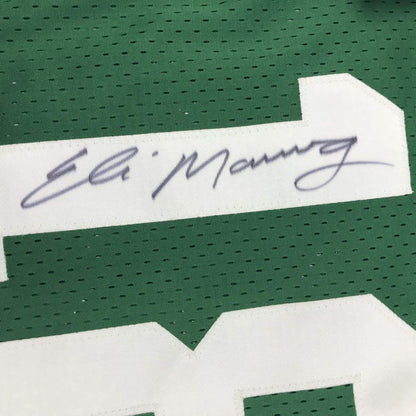 Autographed/Signed Eli Manning Newman High Schol Green Football Jersey Steiner Sports COA