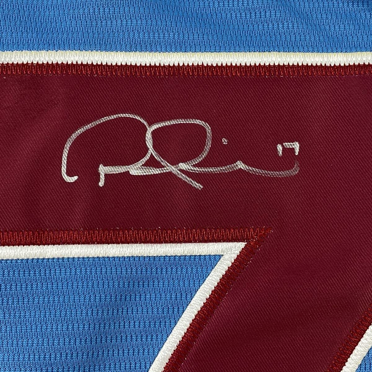 Autographed/Signed Rhys Hoskins Philadelphia Retro Blue Baseball Jersey Beckett BAS COA