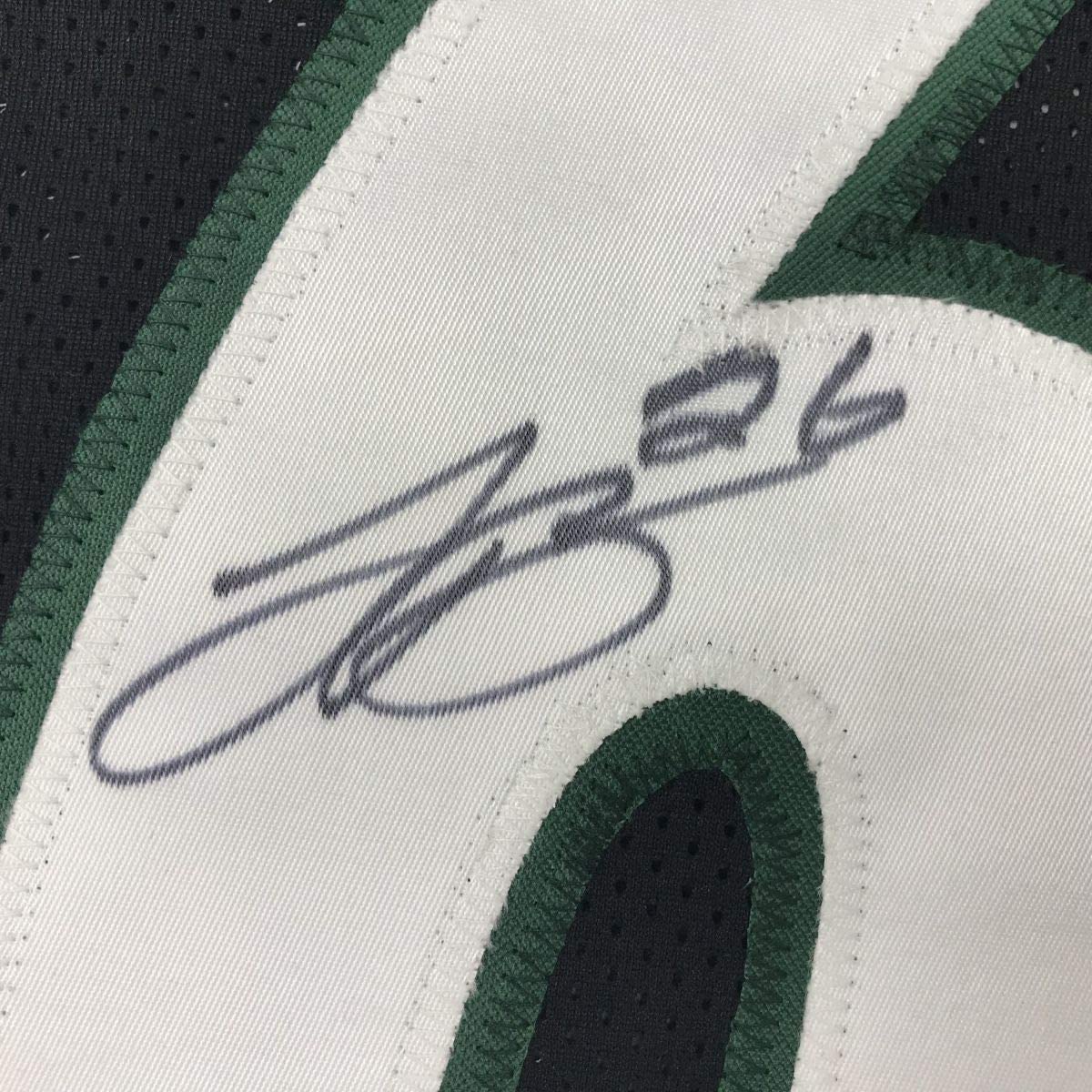 Autographed/Signed Le'Veon LeVeon Bell New York Black Football Jersey JSA COA