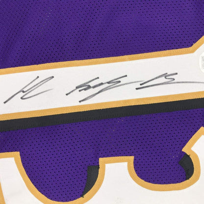 Autographed/Signed John Brown Baltimore Purple Football Jersey JSA COA