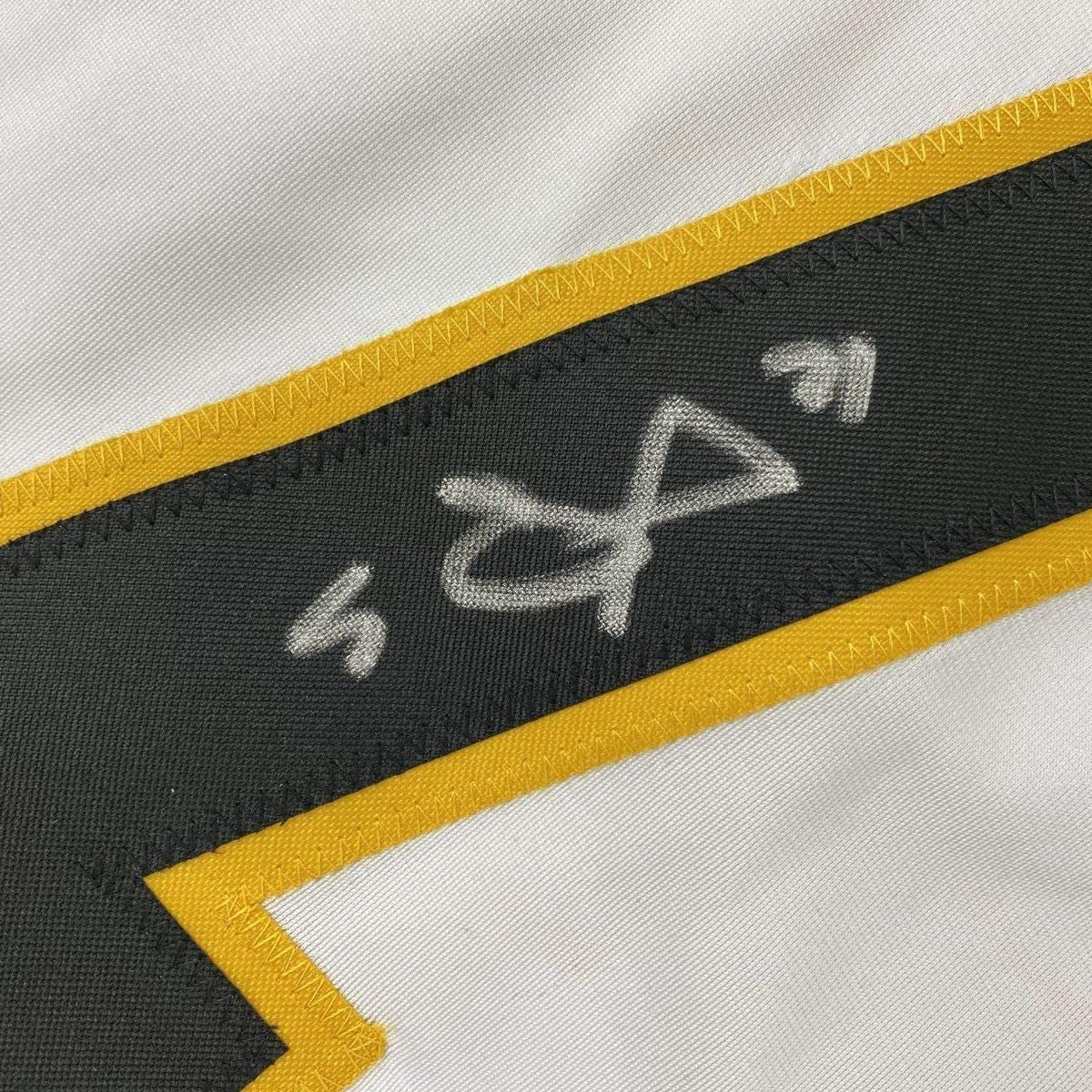 Framed Autographed/Signed Evgeni Malkin 35x39 Pittsburgh White Hockey Jersey Beckett BAS COA