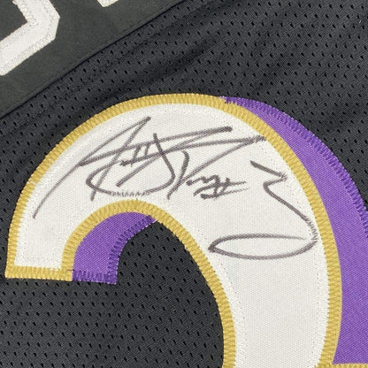 Autographed/Signed Matt Stover Baltimore Black Football Jersey JSA COA
