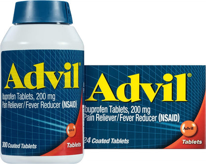 Advil Pain Reliever and Fever Reducer, Pain Relief Medicine with Ibuprofen 200mg for Headache, Backache, Menstrual Pain and Joint Pain Relief - 300 Coated Tablets