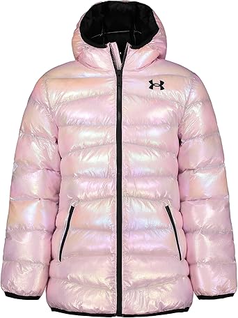 Under Armour Girls' Quilted Puffer Jacket, Front Pockets & Hooded Back, Mid-Weight & Water Repellent