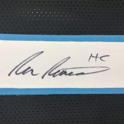 Autographed/Signed Ron Rivera Carolina Black Football Jersey Beckett BAS COA