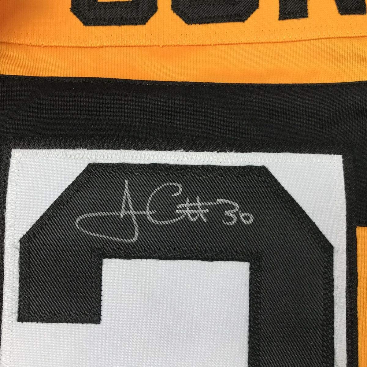 Autographed/Signed James Conner Pittsburgh Bumble Bee Football Jersey JSA COA