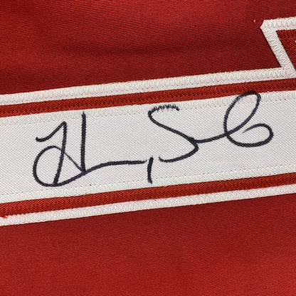 Autographed/Signed Hope Solo Red Soccer Team USA World Cup Jersey JSA COA