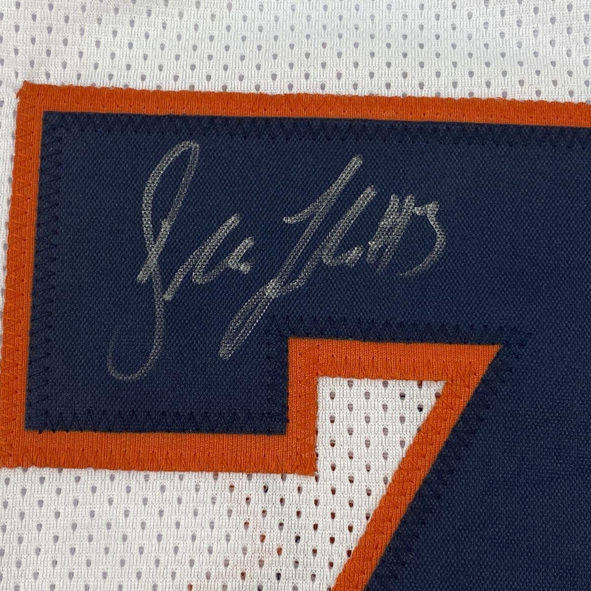 Autographed/Signed Drew Lock Denver White Football Jersey Beckett BAS COA