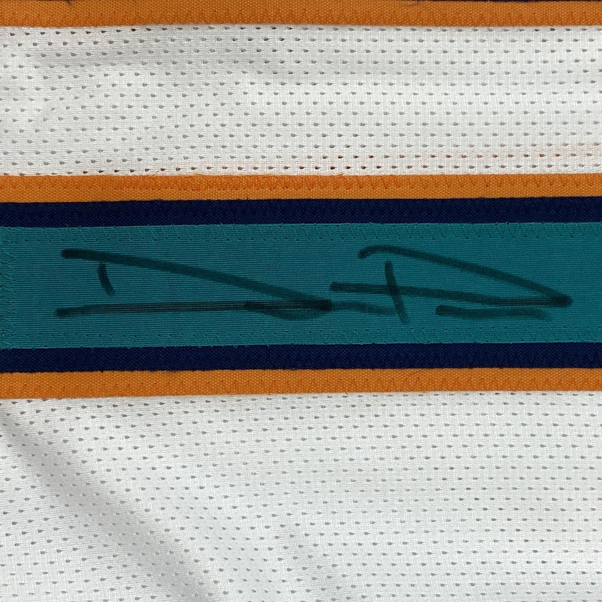 Autographed/Signed Devante Parker Miami White Football Jersey JSA COA