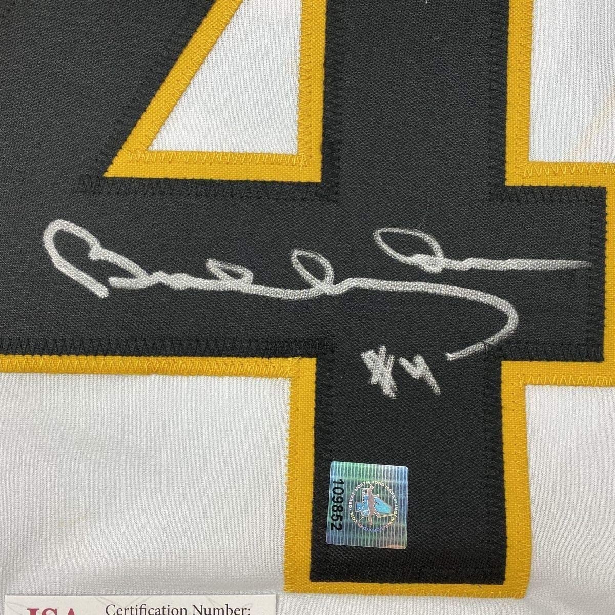 Framed Autographed/Signed Bobby Orr 35x39 Boston White Hockey Jersey JSA & GNR COA