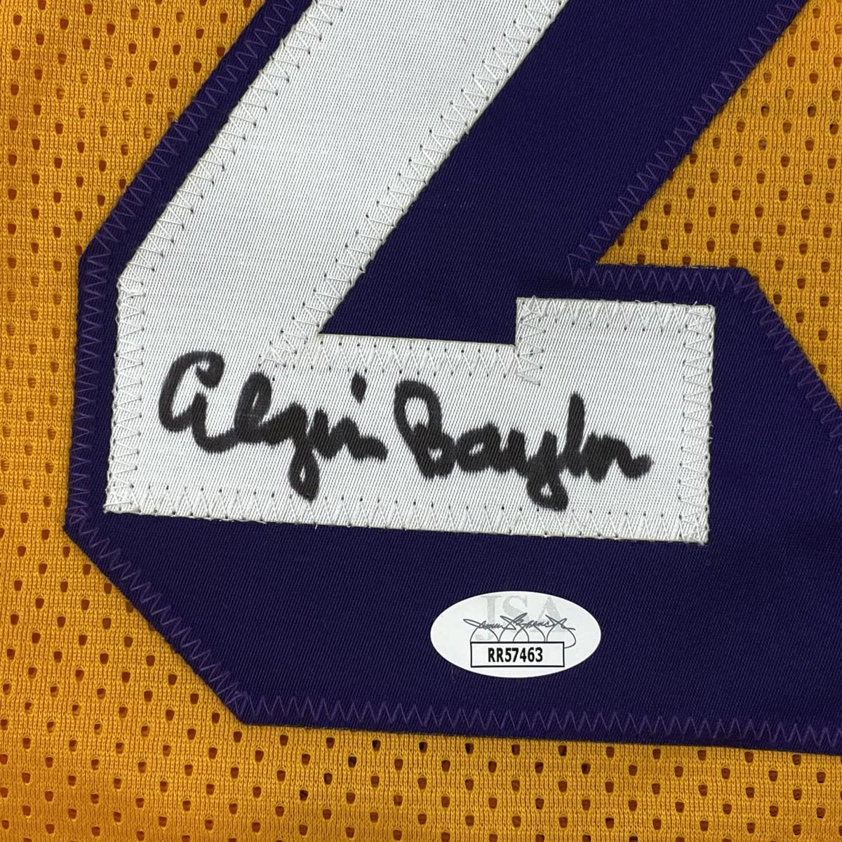 Autographed/Signed Elgin Baylor Los Angeles LA Yellow Basketball Jersey JSA COA