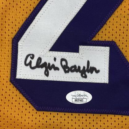 Autographed/Signed Elgin Baylor Los Angeles LA Yellow Basketball Jersey JSA COA