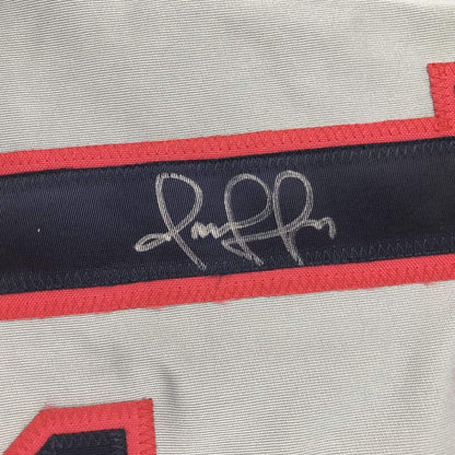 Framed Autographed/Signed Omar Vizquel 35x39 Cleveland Grey Baseball Jersey PSA/DNA COA