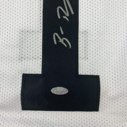Autographed/Signed Ben Roethlisberger #1 Pittsburgh White Football Jersey Steiner Sports COA Holo Only