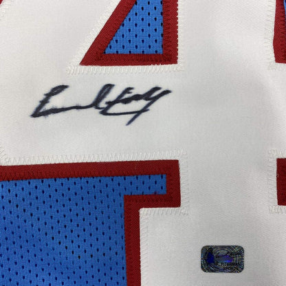 Autographed/Signed Earl Campbell Houston Blue Football Jersey Athlete Hologram COA