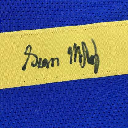 Autographed/Signed Sean McVay Los Angeles LA Retro Blue Football Jersey Beckett BAS COA