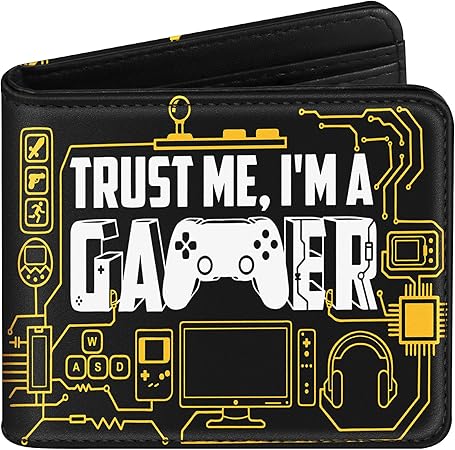 Bistup Boys Wallet Cute Leather Bifold Wallet Cool for Teen Boys Funny Video Game Credit Card Cash Id Holder Rfid Blocking Gamer Bi Fold Small Wallets With Coin Pocket Slim for Youth Teens Little Boy