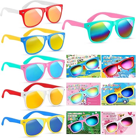 GIFTINBOX 24Pack Kids Sunglasses Bulk, Kids Sunglasses Party Favor for Boys and Girls with UV400 Protection, Gift for Birthday, Beach, Pool Party favors, Valentines Day Goody Bag Stuffers