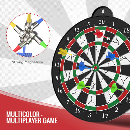 Magnetic Dart Board, 12pcs, Safe Indoor/Party Game for ages 5-12 and Adult