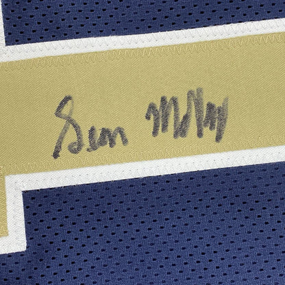 Autographed/Signed Sean McVay Los Angeles LA Dark Blue Football Jersey Beckett BAS COA