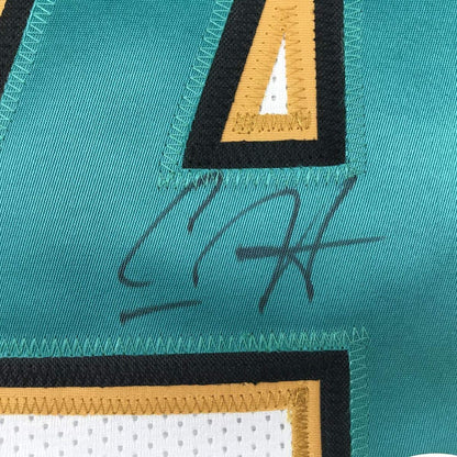 Autographed/Signed Carlos Hyde Jacksonville White Football Jersey JSA COA