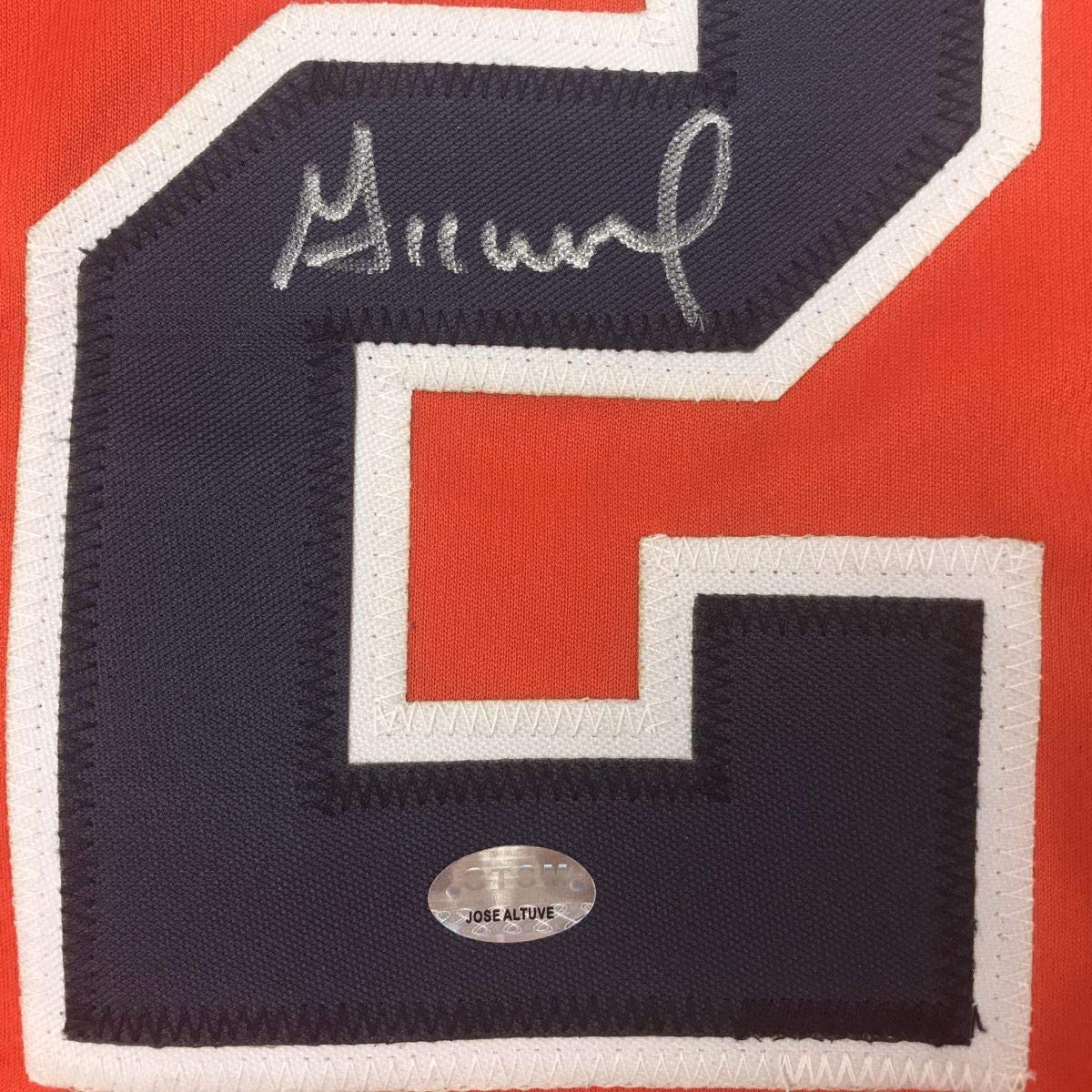 Autographed/Signed Jose Altuve Houston Orange Baseball Jersey GTSM COA Holo Only
