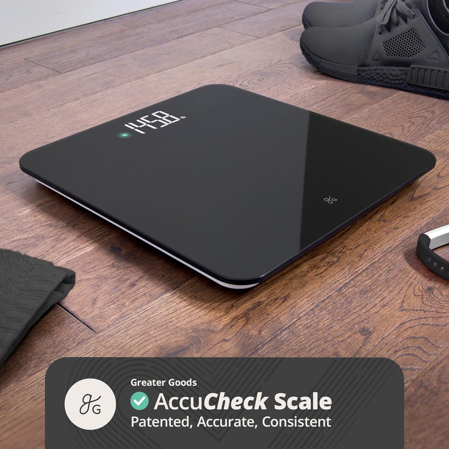 Greater Goods AccuCheck Scale for Body Weight, Bathroom Scale, Designed in St Louis, Ash Grey