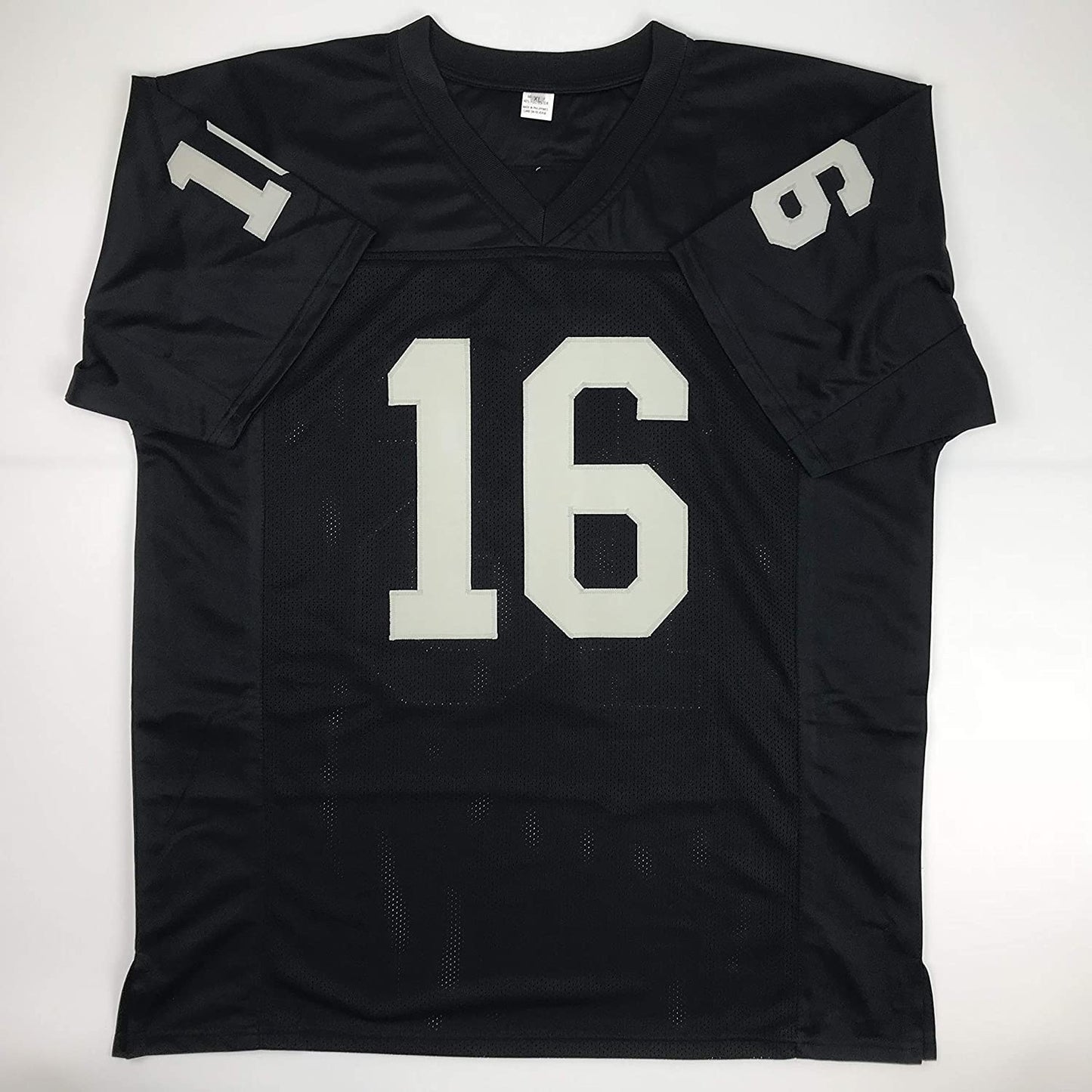 Autographed/Signed Jim Plunkett Oakland Black Football Jersey JSA COA