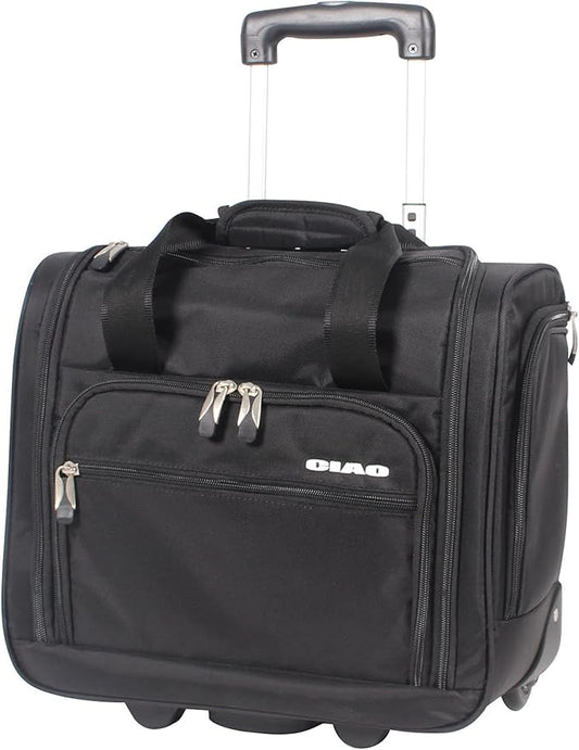 Ciao Luggage - 15 Inch Under Seat Bag - Carry On Suitcase with Rolling Wheels