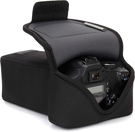 USA GEAR DSLR Camera Case/SLR Camera Sleeve for Zoom Lens with Neoprene Protection, Holster Belt Loop and Accessory Storage - Compatible with Canon, Nikon, Sony, Olympus, Pentax & More