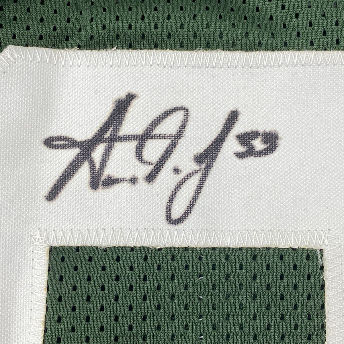 Autographed/Signed Aaron Jones Green Bay Green Football Jersey Beckett BAS COA