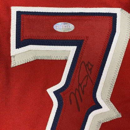 Autographed/Signed Mike Trout Los Angeles Red Baseball Jersey Steiner Sports COA Hologram Only