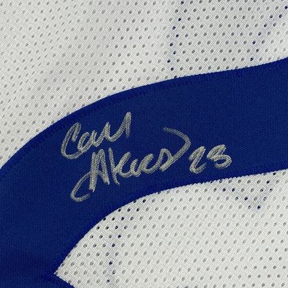 Autographed/Signed Cam Akers Los Angeles LA White Football Jersey JSA COA