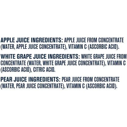 Gerber Fruit Juice Variety Pack (2 Apple, 1 Pear, 1 White Grape), (Pack of 6)