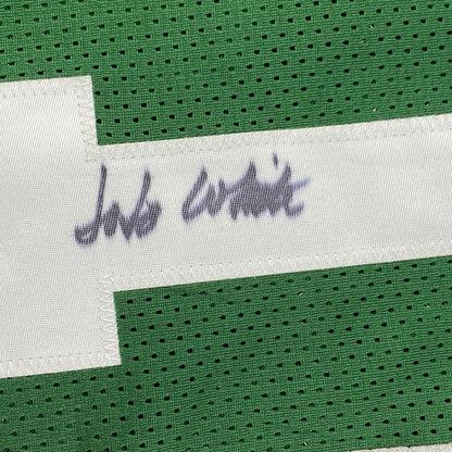 Autographed/Signed Jo Jo JoJo White Boston Green Basketball Jersey JSA COA