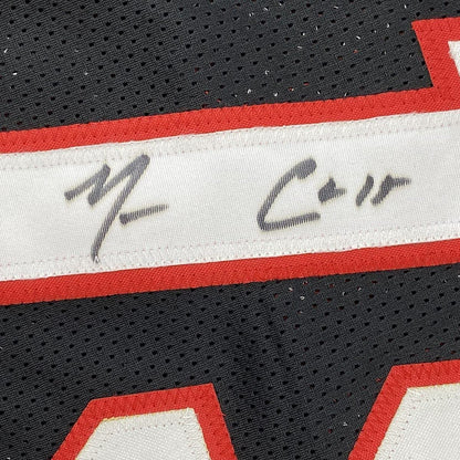 Framed Autographed/Signed Mario Chalmers 35x39 Miami Black Basketball Jersey JSA COA