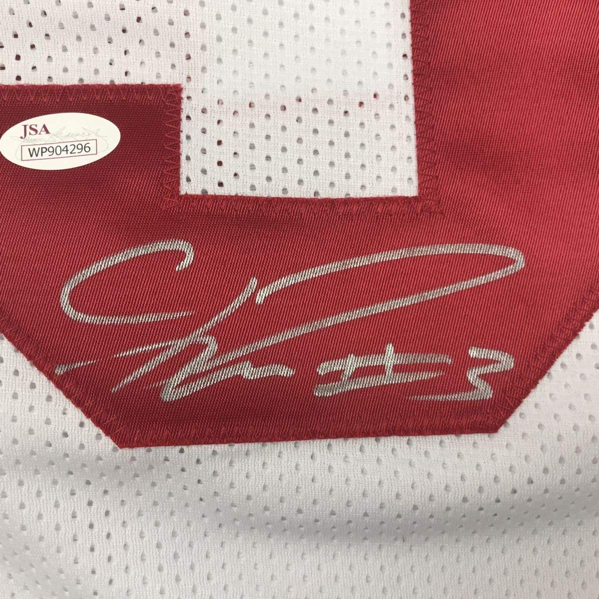 Autographed/Signed Calvin Ridley Alabama White College Football Jersey JSA COA