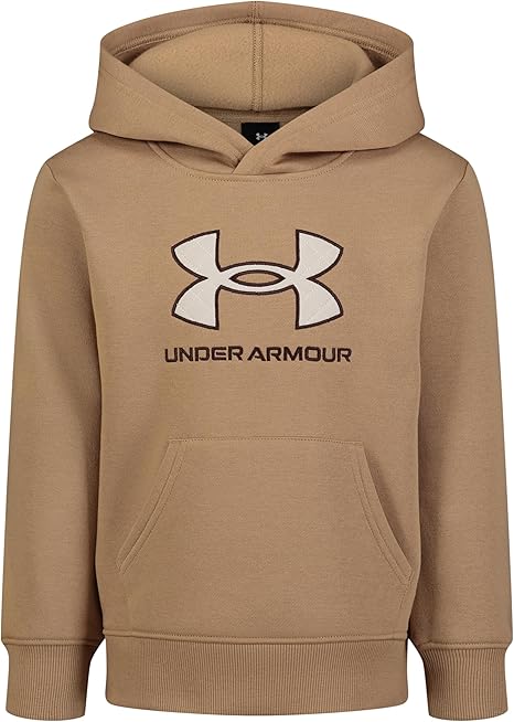 Under Armour UA RIVAL LOGO HOODIE, Camel/Quilt Logo, 7