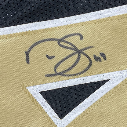Framed Autographed/Signed Darren Sproles 35x39 New Orleans Black Football Jersey JSA COA